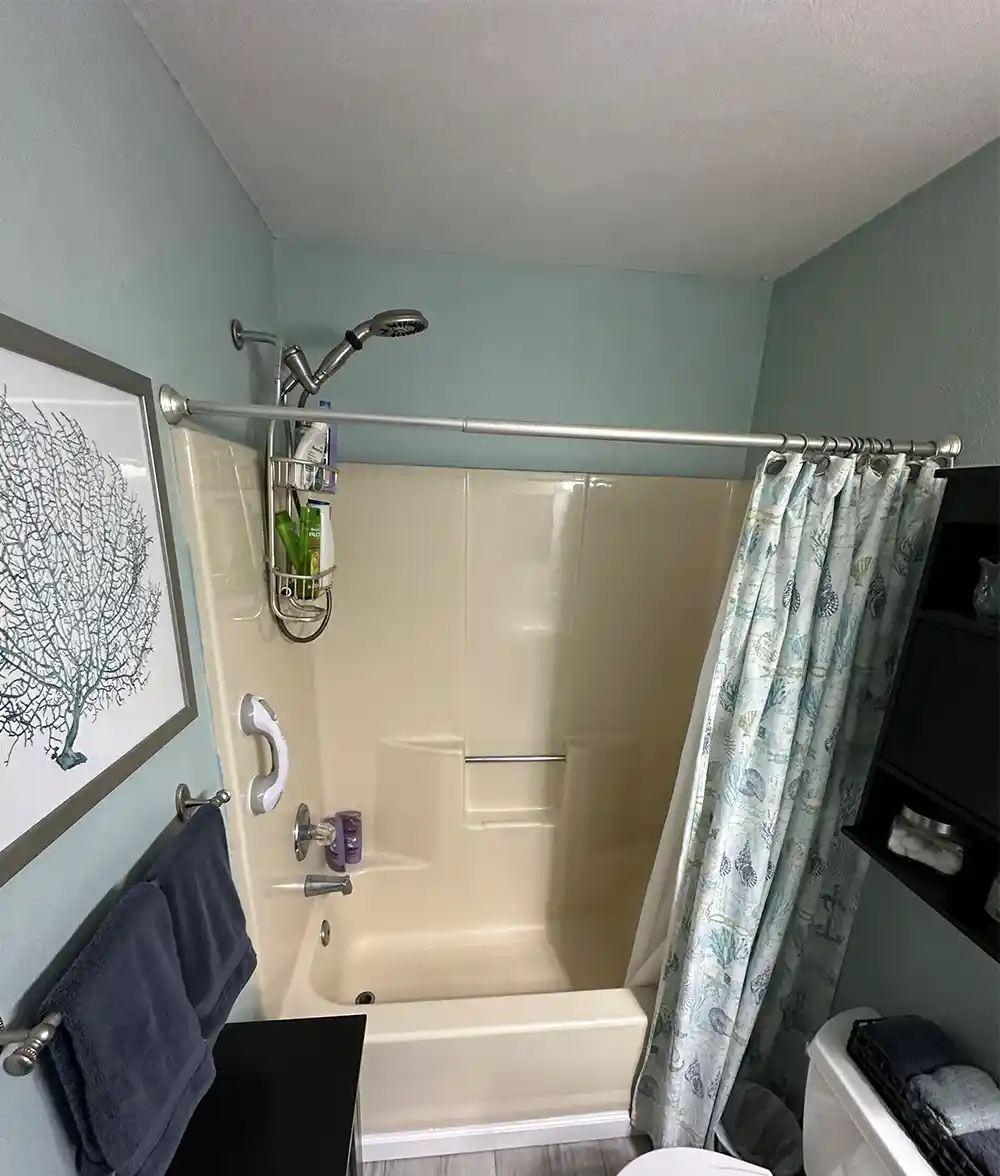 Before: original tub and shower